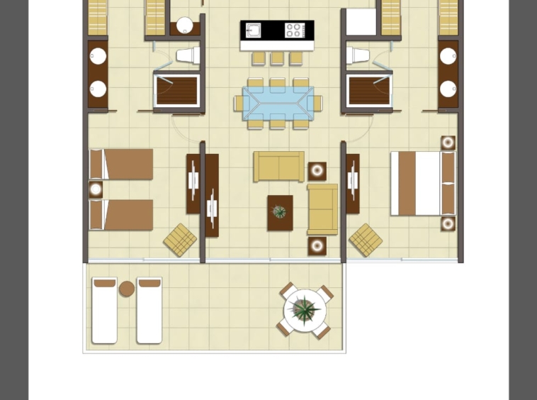 Nick Price Residences -$350 - 2Br Condo the Riviera Maya - Layout