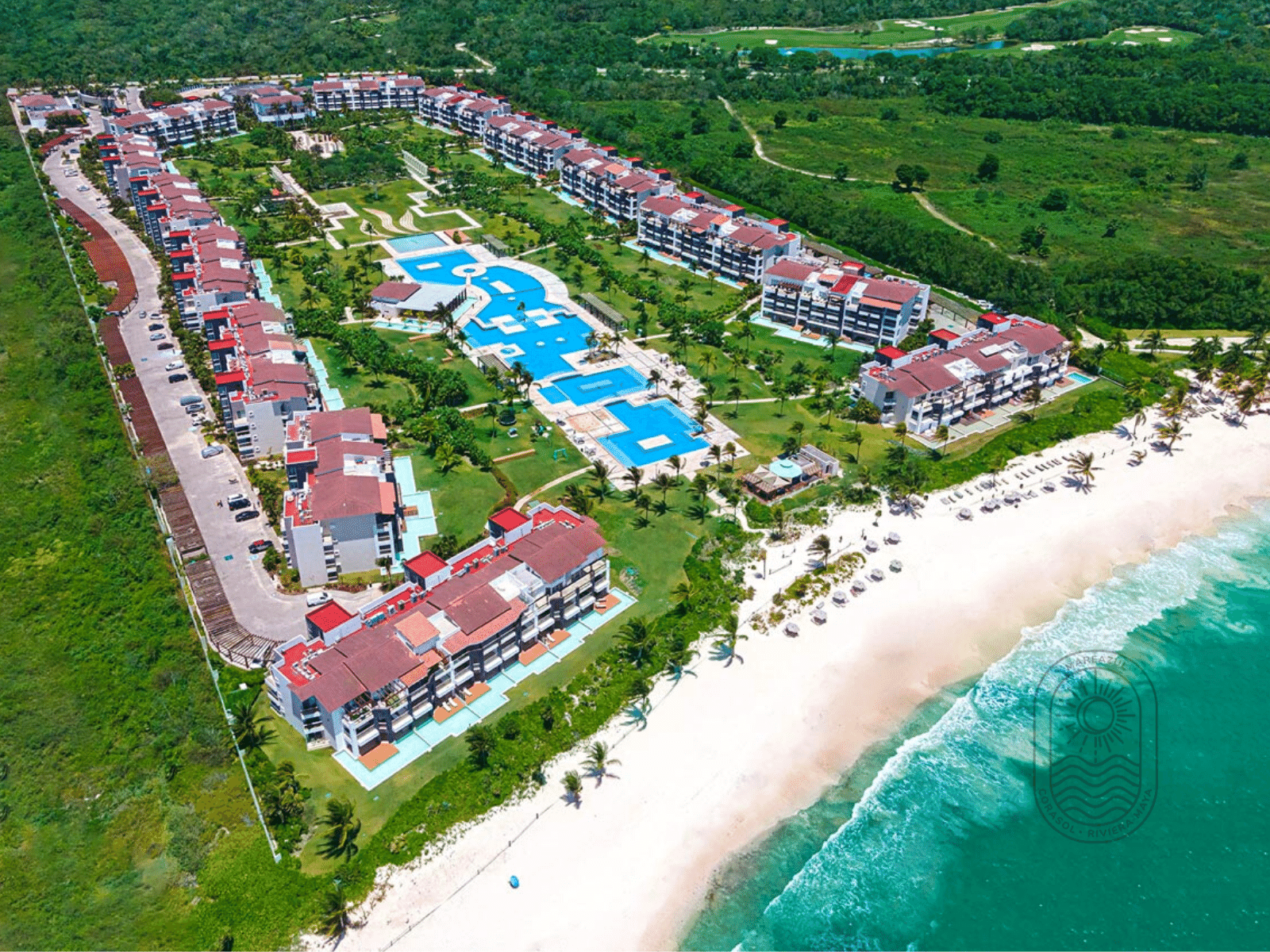 Mareazul Beach Condos at Playa del Carmen For Sale and Rent - Oceanfront condos - Drone Property View - 1